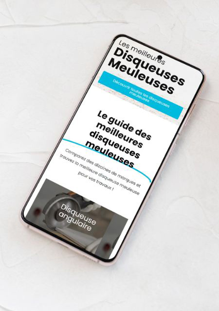 Mockup site Disqueuse meuleuse responsive IPhone