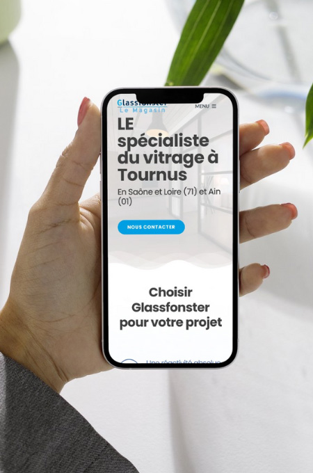 Mockup site Magasin Glassfonster responsive téléphone
