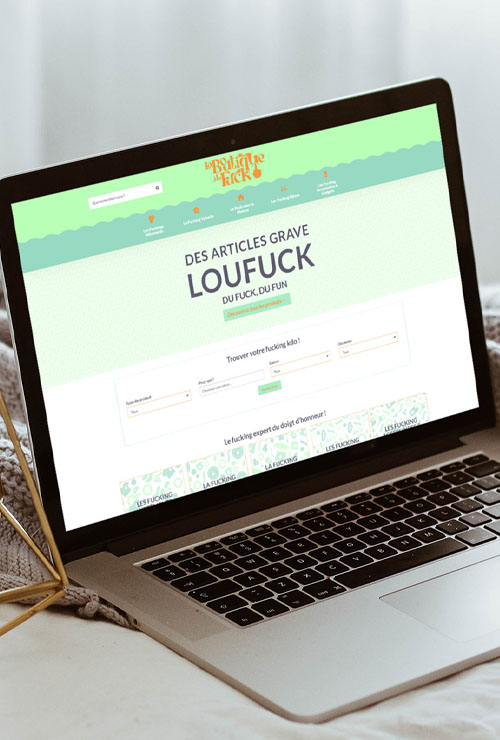 Mockup du site e-commerce La Boutique du fuck