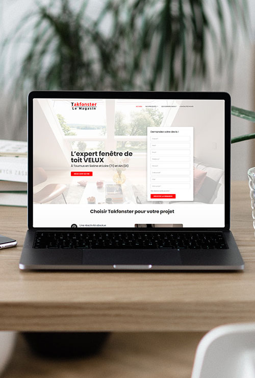 Mockup site vitrine Takfonster magasin